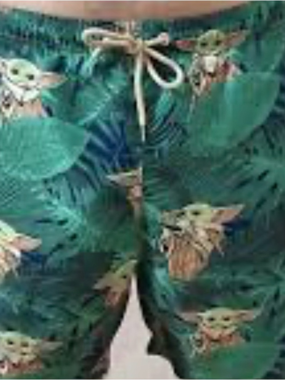 Star Wars Green Tropical Baby Yoda Print Men’s Swim Shorts